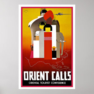 Vintage Travel Orient Calls to Asia. Poster