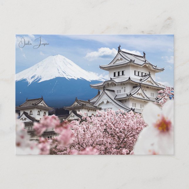 Vintage travel Osaka Japan asia city Geisha  Postcard (Front)