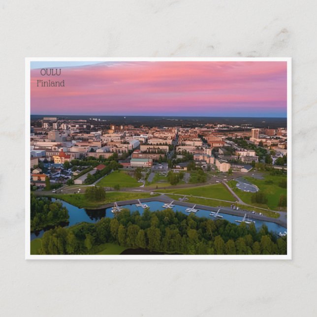 vintage travel Oulu Finland Finlande tourism Postcard (Front)