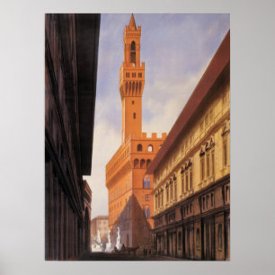 Vintage Travel, Palazzo Vecchio, Florence, Italy Poster