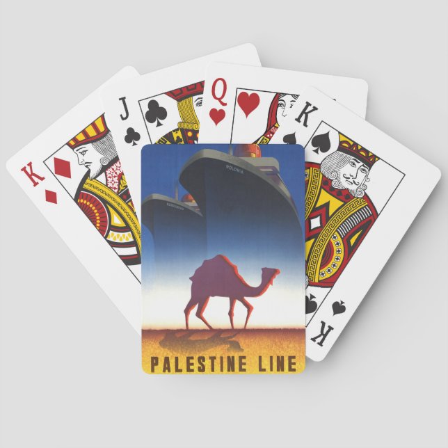 Vintage Travel Palestine Line Ship Playing Cards (Back)