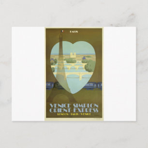 Vintage Travel Paris France Orient Express Postcard