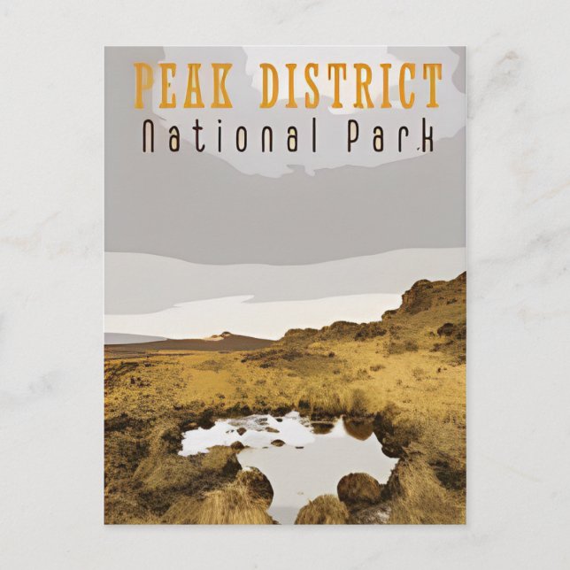 Vintage travel Peak District National Park England Postcard (Front)