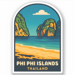 Vintage Travel Phi Phi Islands Thailand Beach
