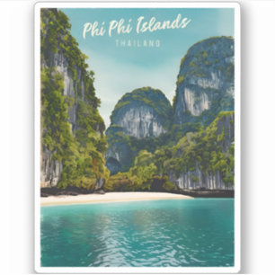 Vintage Travel Phi Phi Islands Thailand Retro
