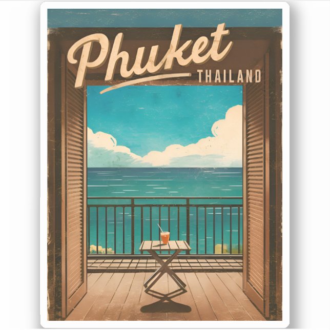 Vintage Travel Phuket Thailand Retro Scenic (Front)