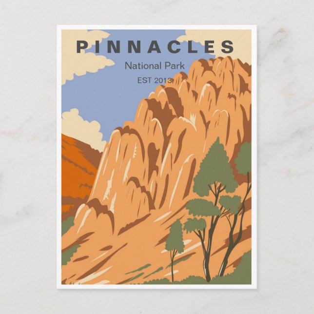 Vintage travel Pinnacles National Park California Postcard (Front)