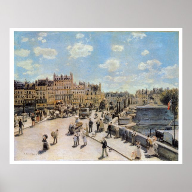 Vintage Travel Pont Neuf Paris Poster (Front)
