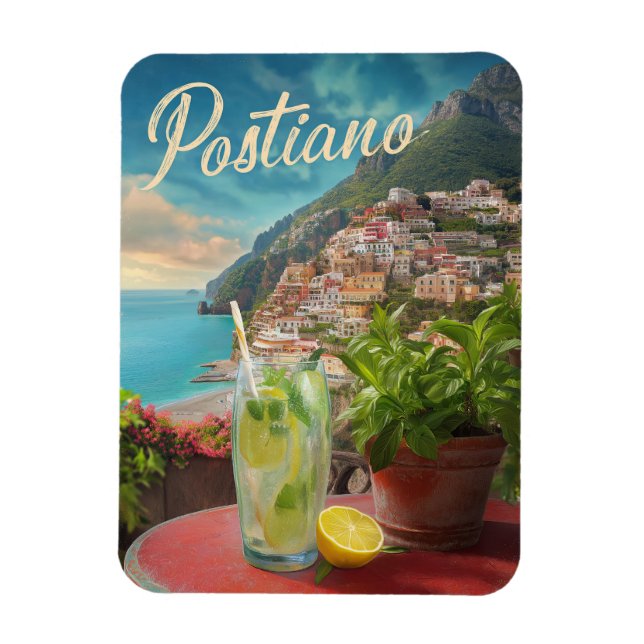Vintage Travel Positano Italy Retro Scenic Magnet (Vertical)