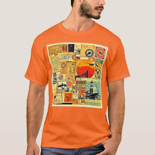 Vintage Travel Postcard Art T-Shirt