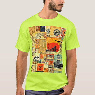 Vintage Travel Postcard Art T-Shirt