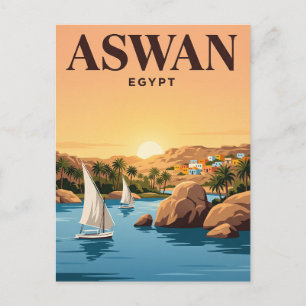 Vintage Travel Postcard   Aswan, Egypt