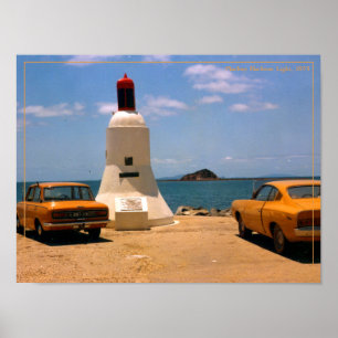 vintage travel postcard Australia retro cars Poster