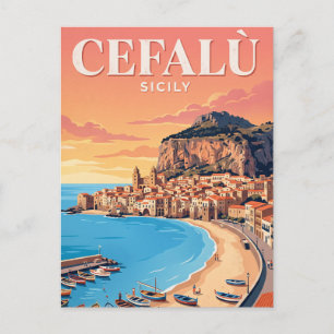 Vintage Travel Postcard   Cefalù, Italy