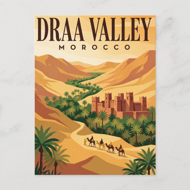 Vintage Travel Postcard | Draa Valley Morocco  (Front)