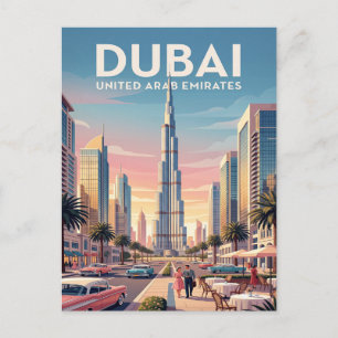 Vintage Travel Postcard Dubai