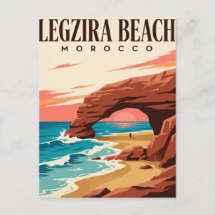 Vintage Travel Postcard   Legzira Beach Morocco