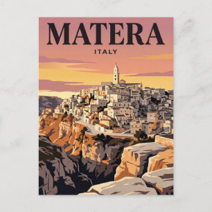 Vintage Travel Postcard Matera, Italy