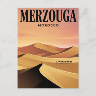 Vintage Travel Postcard Merzouga, Morocco