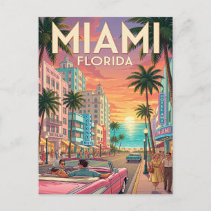 Vintage Travel Postcard Miami Florida