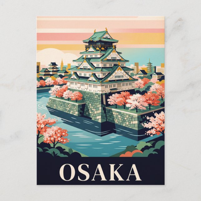 Vintage Travel Postcard | OSAKA (Front)