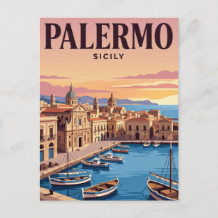 Vintage Travel Postcard Palermo, Italy
