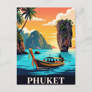 Vintage Travel Postcard PHUKET