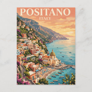 Vintage Travel Postcard Positano, Italy