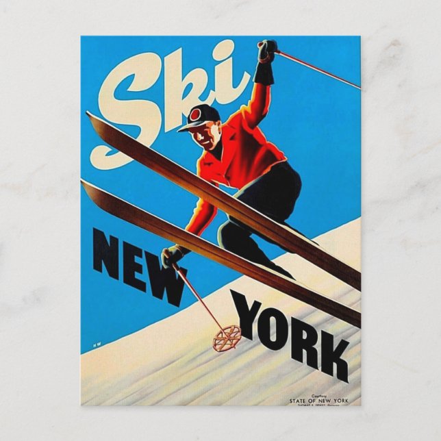 Vintage Travel Postcard - Ski New York (Front)