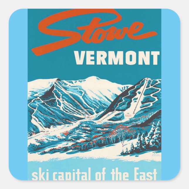 Vintage Travel Postcard - Stowe Vermont  Square Sticker (Front)