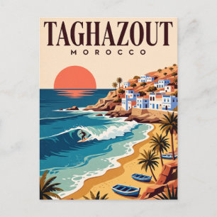 Vintage Travel Postcard Taghazout Morocco