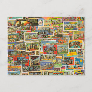 Vintage Travel Postcards Blank Postcard