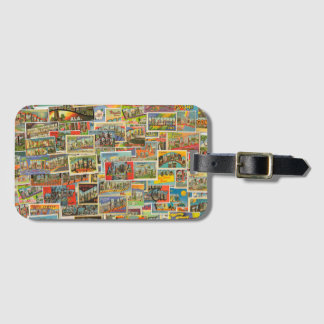 Vintage Travel Postcards Luggage Tag
