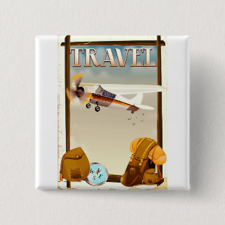Vintage Travel Poster 15 Cm Square Badge