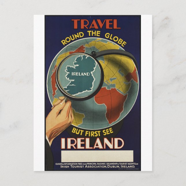 Vintage Travel Poster Ad Retro Prints Postcard (Front)