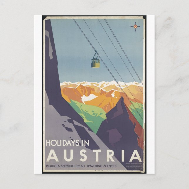 Vintage Travel Poster Ad Retro Prints Postcard (Front)