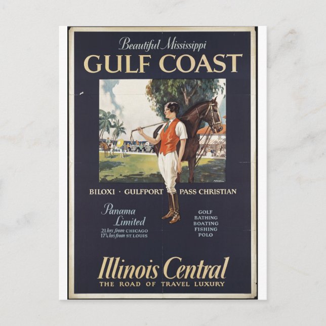 Vintage Travel Poster Ad Retro Prints Postcard (Front)