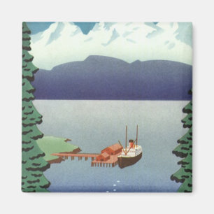 Vintage Travel Poster, Alaska Magnet