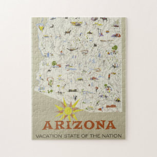Vintage Travel Poster Arizona Poster Jigsaw Puzzle