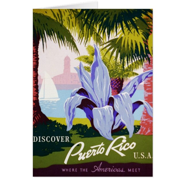 Vintage Travel Poster Art, Discover Puerto Rico! (Front)