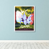 Vintage Travel Poster Art, Discover Puerto Rico!