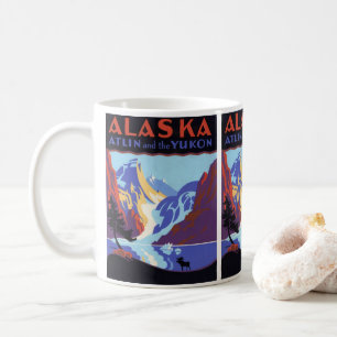 Vintage Travel Poster, Atlin and the Yukon, Alaska Coffee Mug