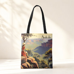Vintage Travel Poster Australia Canyon Tote Bag