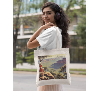 Vintage Travel Poster Australia Canyon Tote Bag