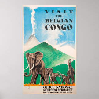 Vintage Travel Poster - Belgian Congo