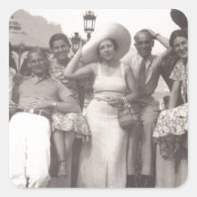 Vintage travel poster black and white photo