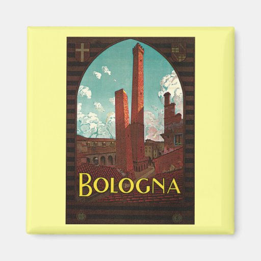 Vintage Travel Poster, Bologna, Italy Magnet