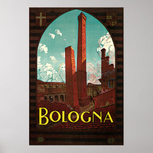 Vintage Travel Poster, Bologna, Italy Poster