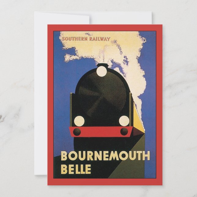 Vintage Travel Poster, Bournemouth Belle Train (Front)