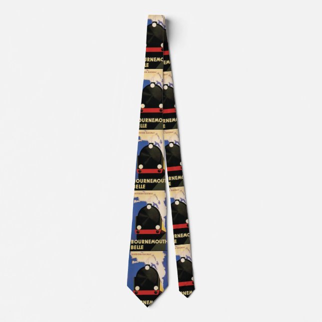 Vintage Travel Poster, Bournemouth Belle Train Tie (Front)
